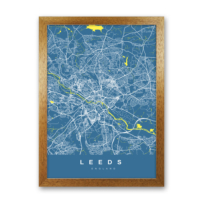 Leeds II Art Print by UrbanMaps Oak Grain