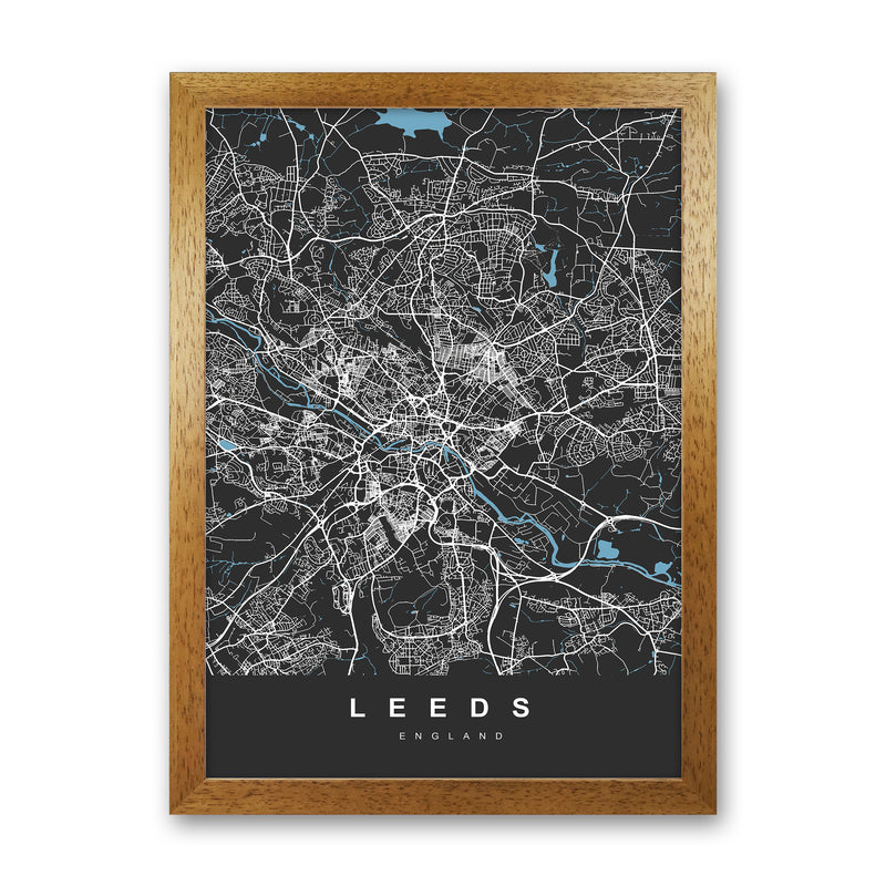 Leeds III Art Print by UrbanMaps Oak Grain