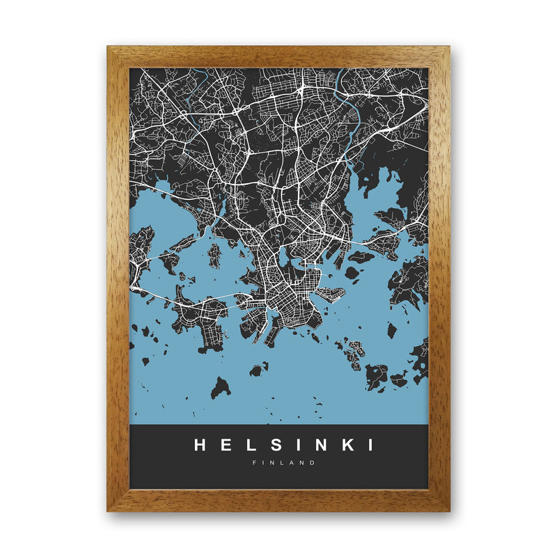 Helsinki Art Print by UrbanMaps Oak Grain