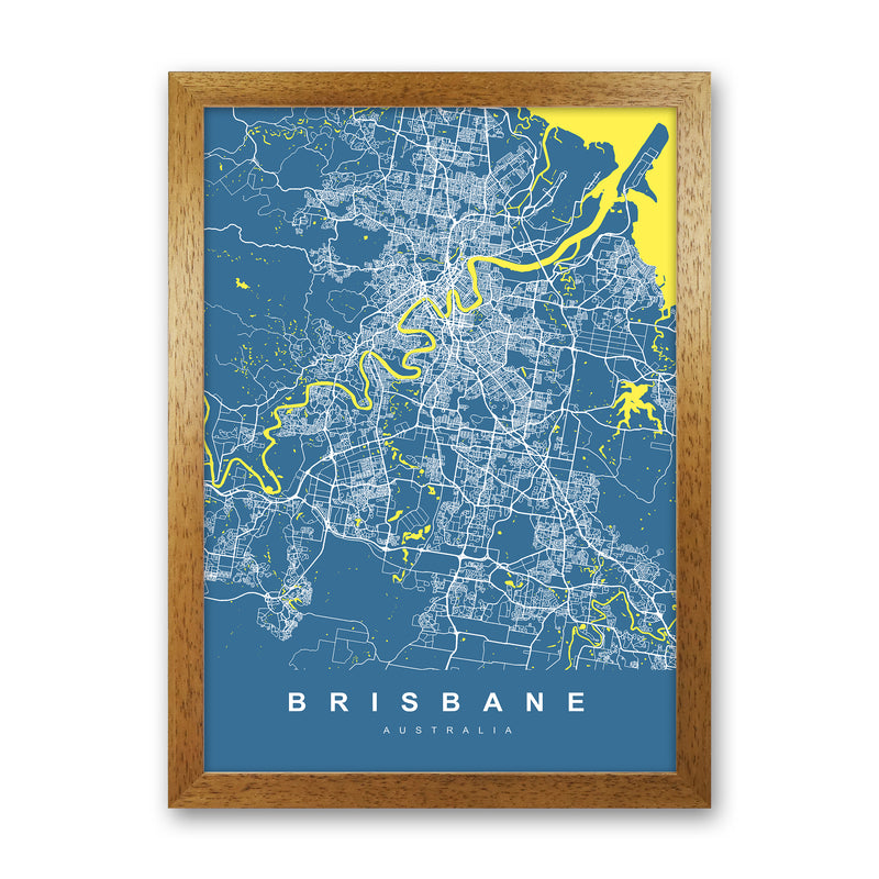 Brisbane I Art Print by UrbanMaps Oak Grain