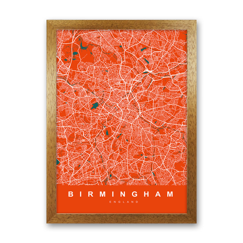 Birmingham I Art Print by UrbanMaps Oak Grain