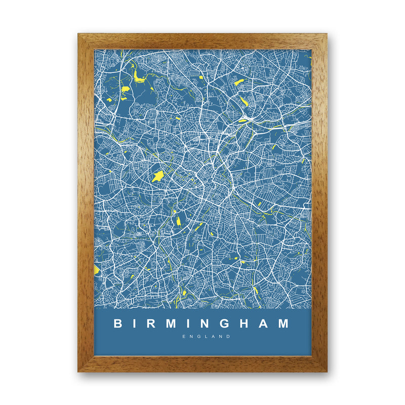 Birmingham II Art Print by UrbanMaps Oak Grain