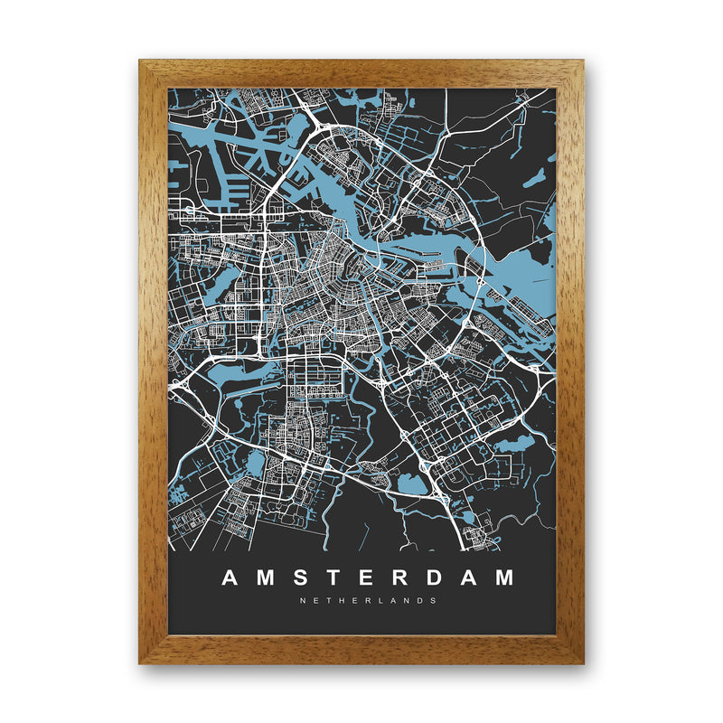Amsterdam II Art Print by UrbanMaps Oak Grain