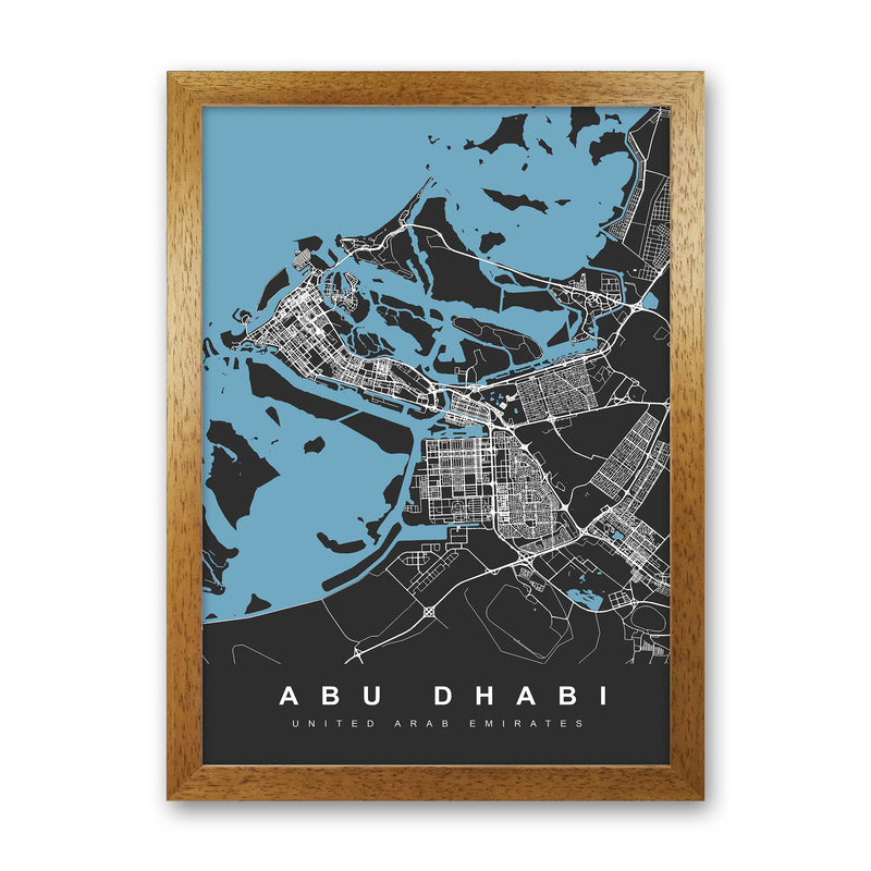Abu Dhabi Art Print by UrbanMaps Oak Grain