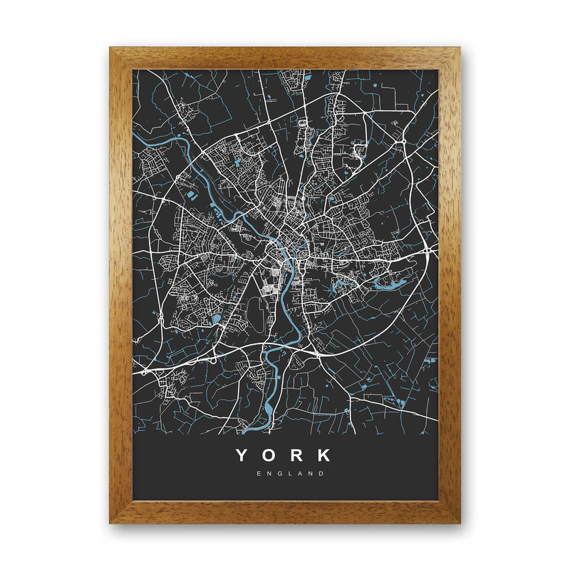 York III Art Print by UrbanMaps Oak Grain