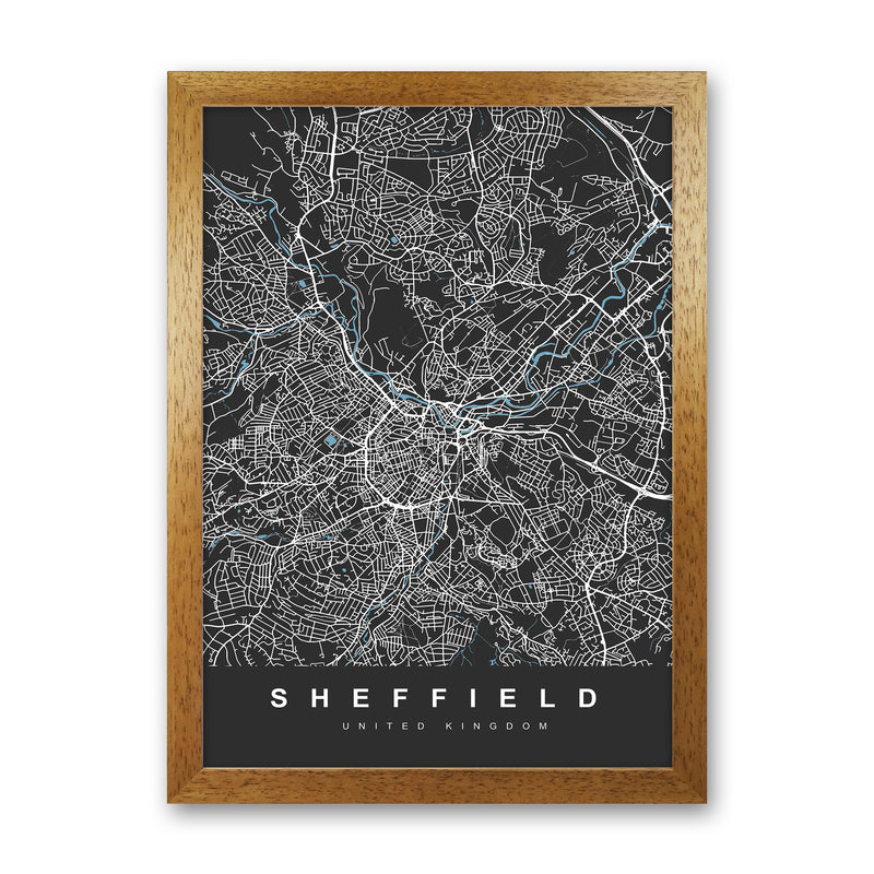 Sheffield III Art Print by UrbanMaps Oak Grain