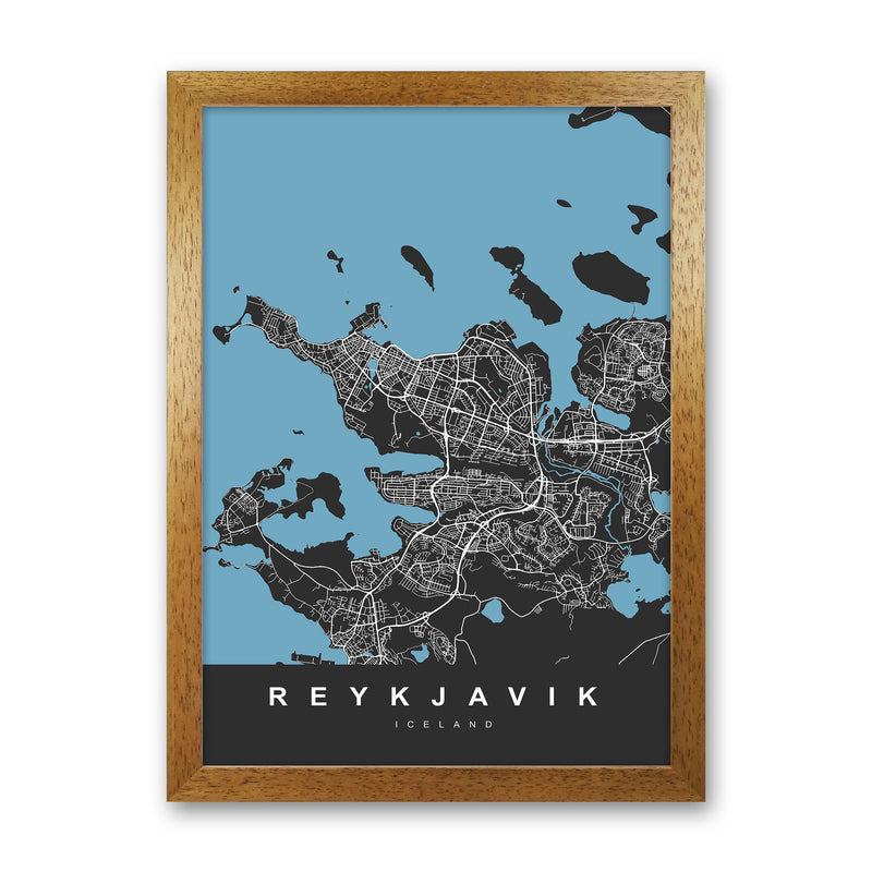 Reykjavik Art Print by UrbanMaps Oak Grain