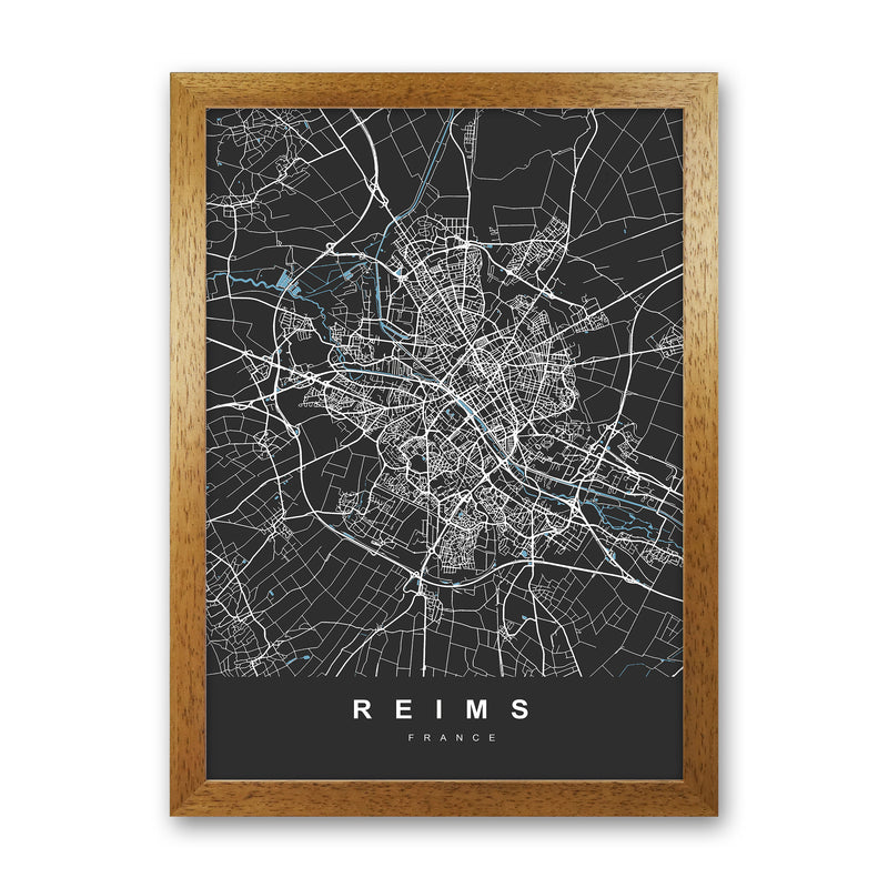 Reims Art Print by UrbanMaps Oak Grain