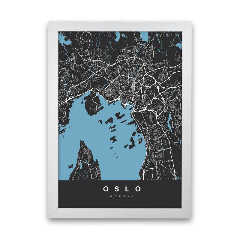 Oslo Art Print by UrbanMaps White Grain