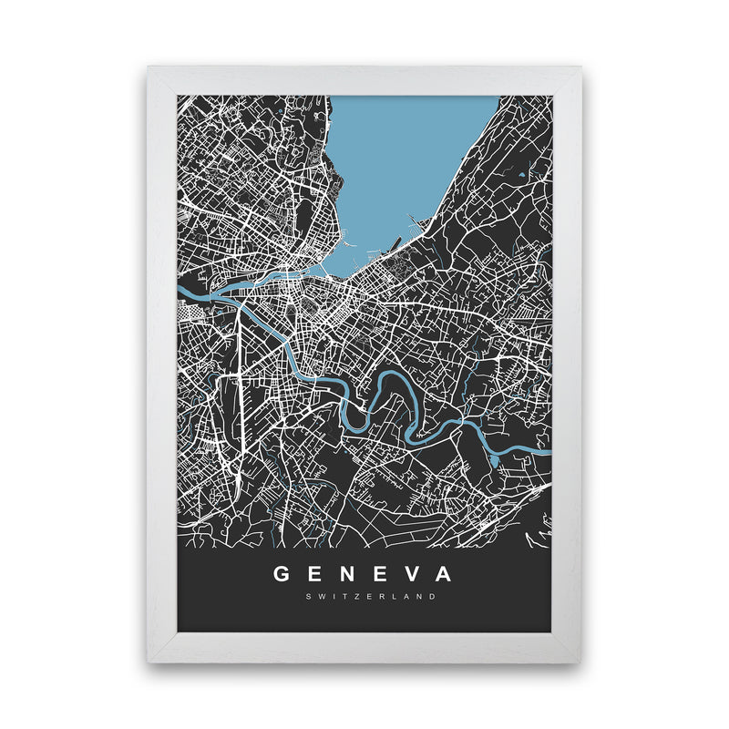 Geneva Art Print by UrbanMaps White Grain