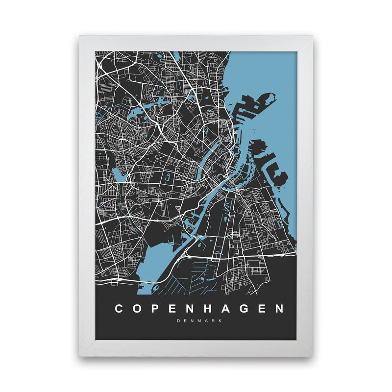Copenhagen II Art Print by UrbanMaps White Grain
