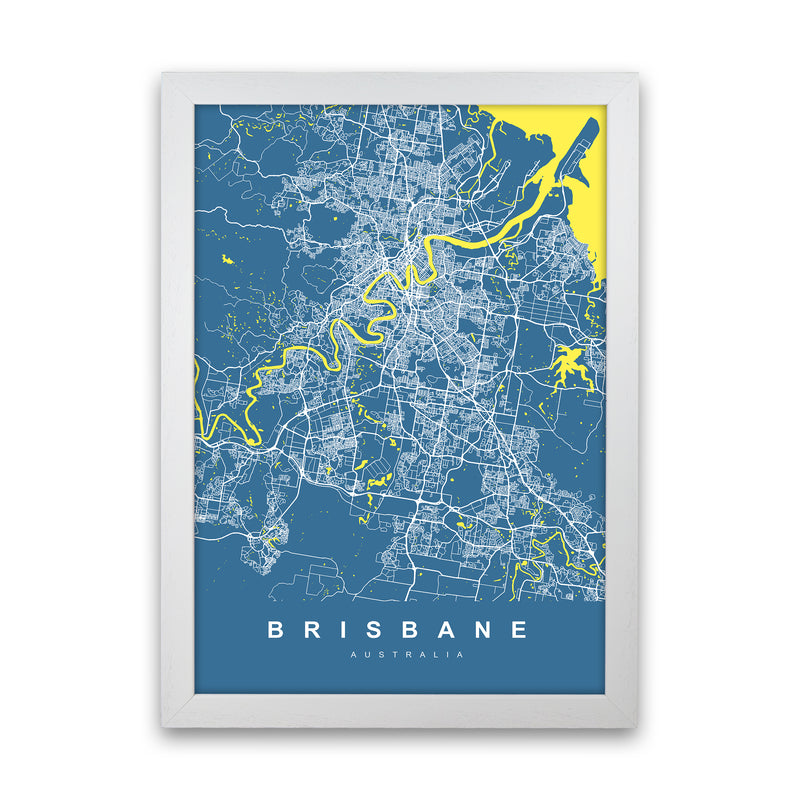 Brisbane I Art Print by UrbanMaps White Grain
