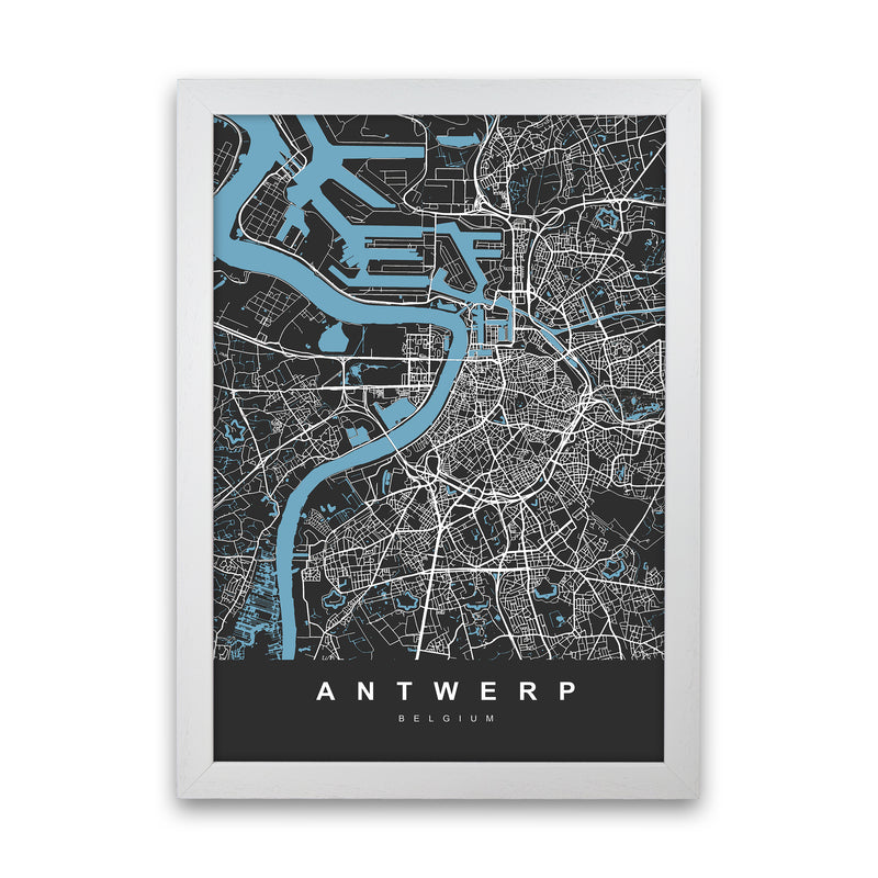 Antwerp Art Print by UrbanMaps White Grain