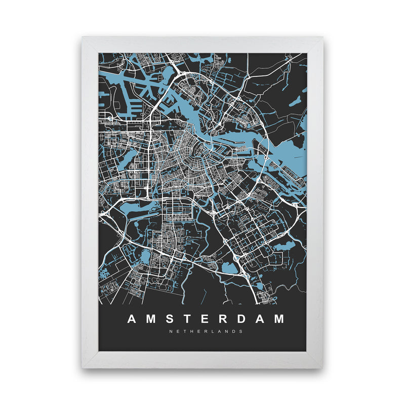 Amsterdam II Art Print by UrbanMaps White Grain