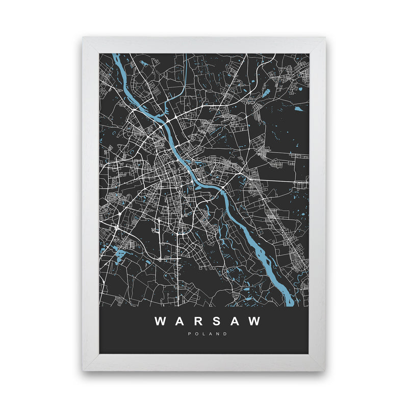 Warsaw Art Print by UrbanMaps White Grain