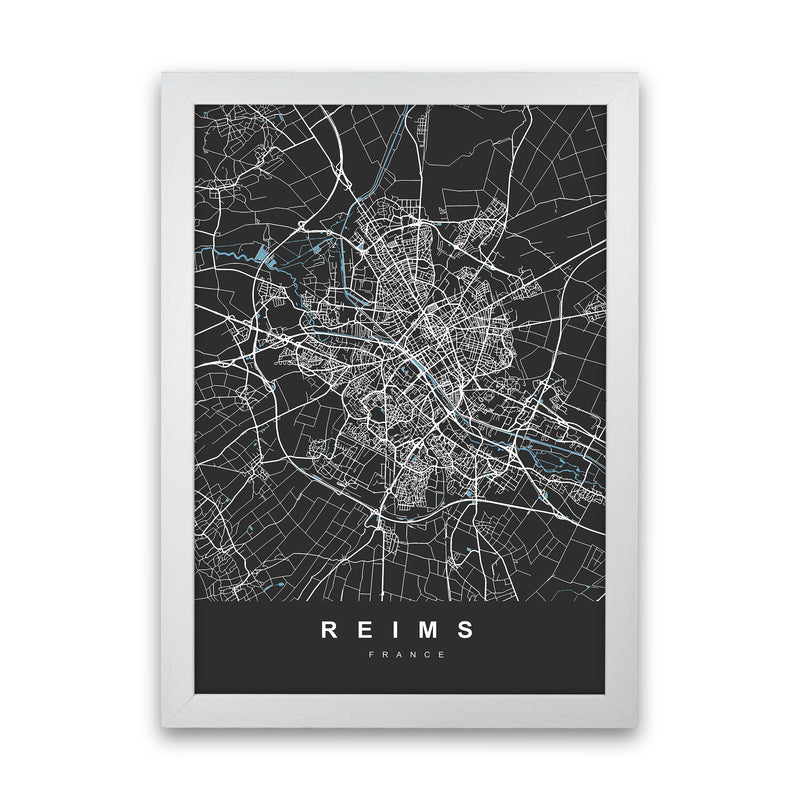 Reims Art Print by UrbanMaps White Grain