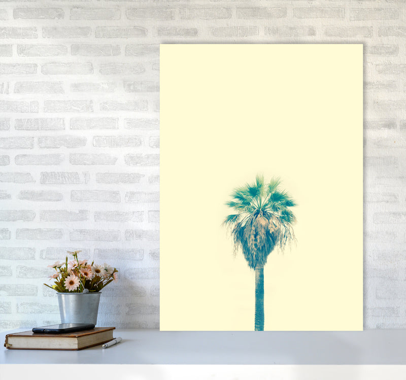 Yellow Palm Tree Photography Print by Victoria Frost A1 Black Frame