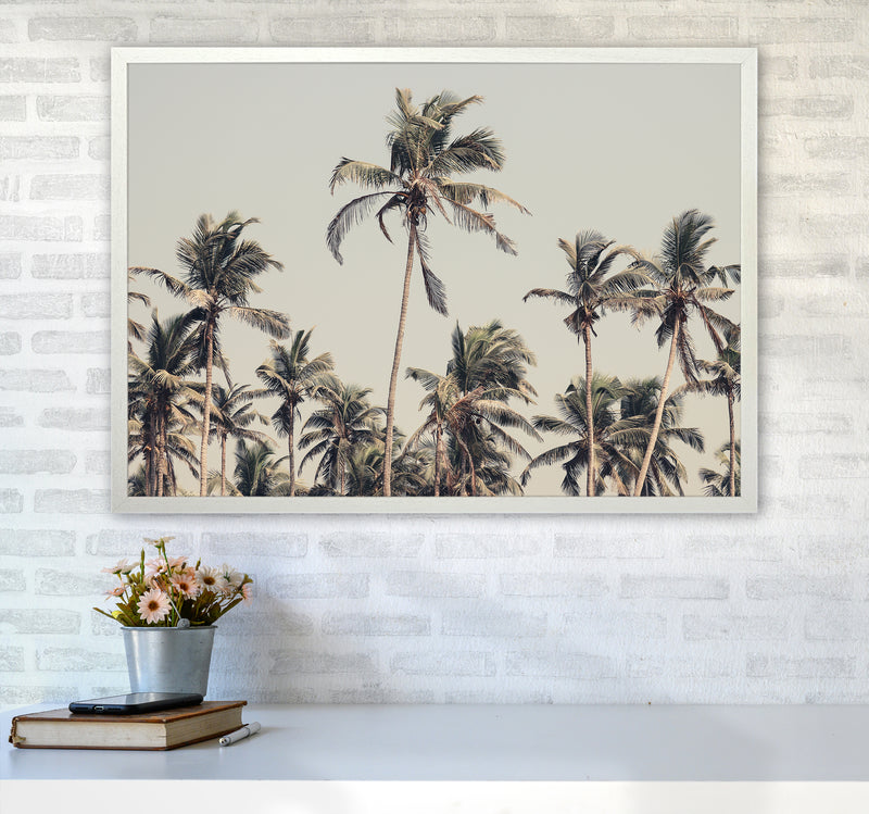 Palm Trees on the beach Photography Print by Victoria Frost A1 Oak Frame