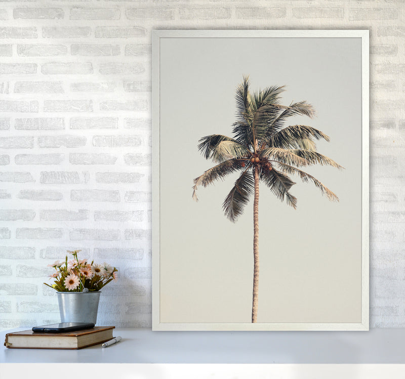 Palm tree by the beach Photography Print by Victoria Frost A1 Oak Frame