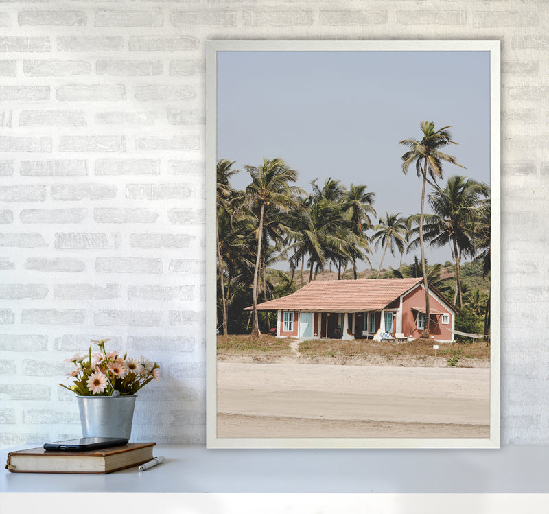 Beach House Photography Print by Victoria Frost A1 Oak Frame