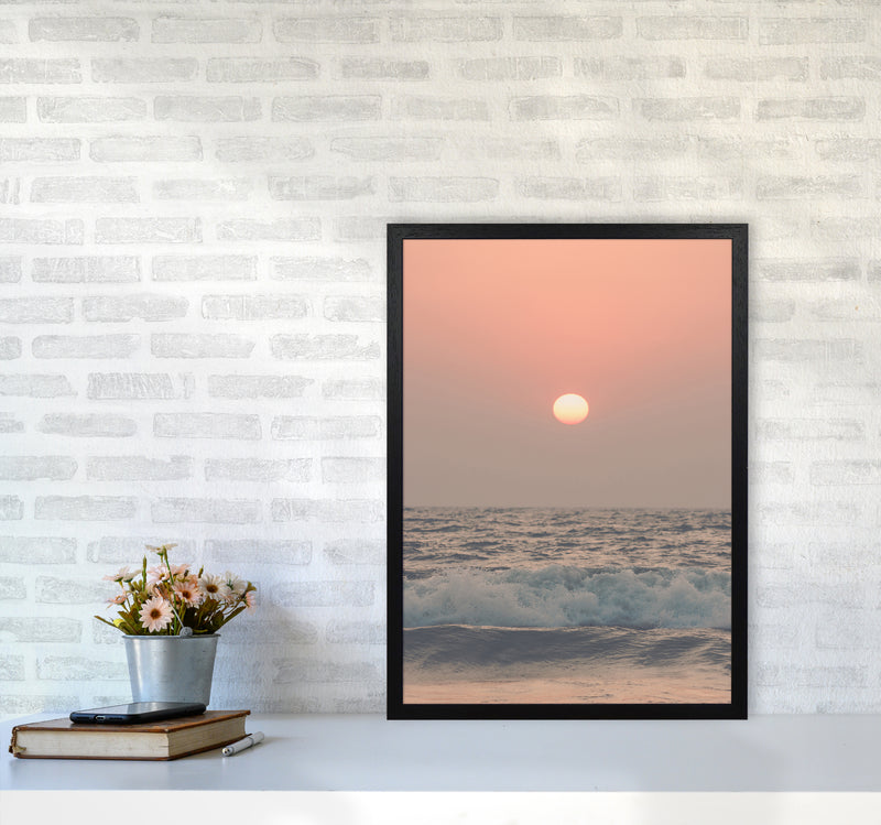 Pink beach sunset Photography Print by Victoria Frost A2 White Frame