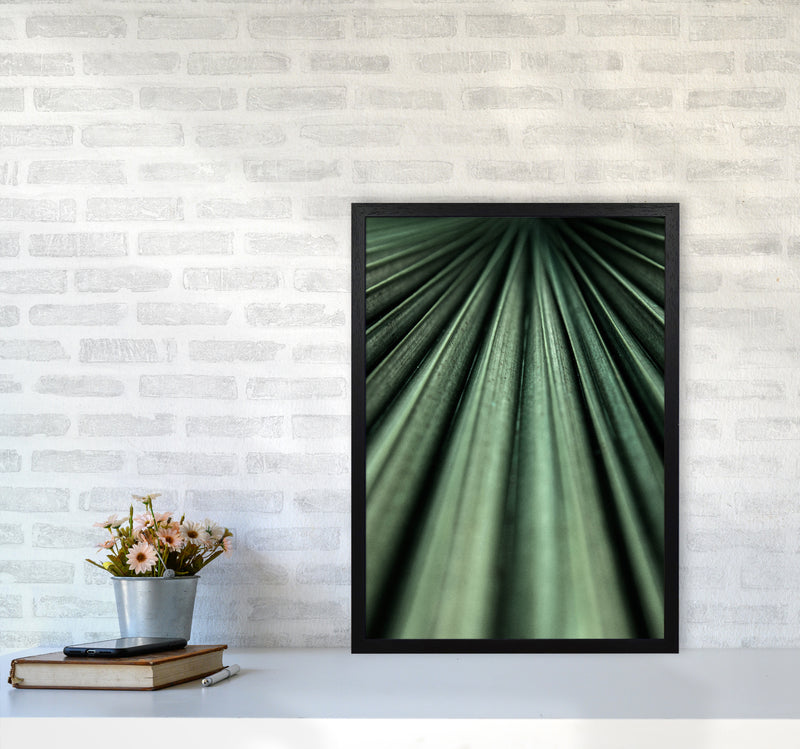 Green Palm Leaf Photography Print by Victoria Frost A2 White Frame
