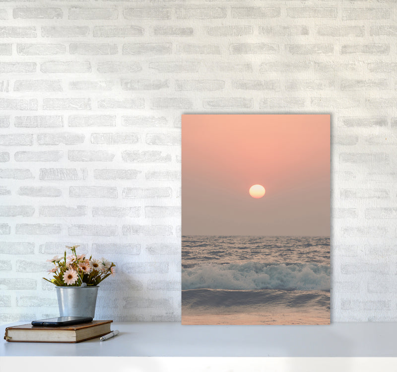 Pink beach sunset Photography Print by Victoria Frost A2 Black Frame
