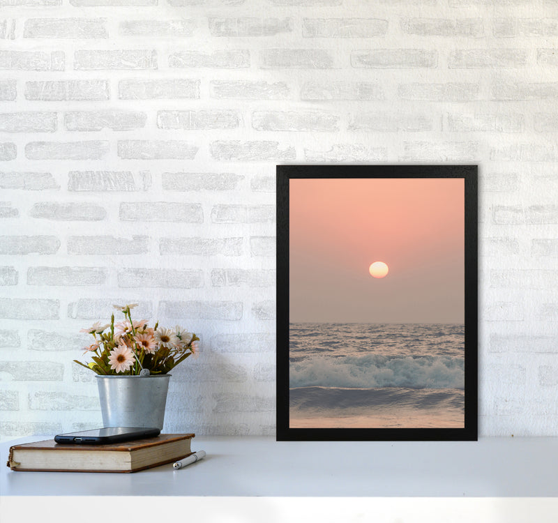 Pink beach sunset Photography Print by Victoria Frost A3 White Frame