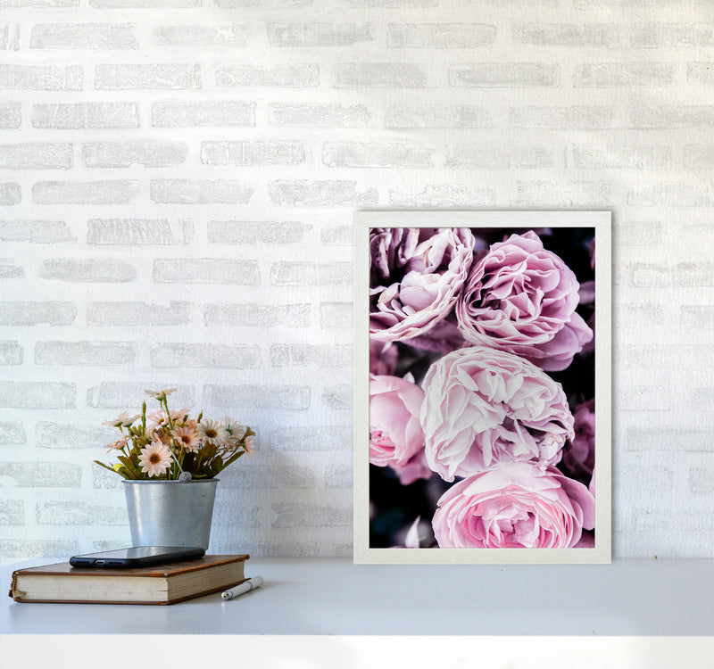 Pink Flowers I Photography Print by Victoria Frost A3 Oak Frame