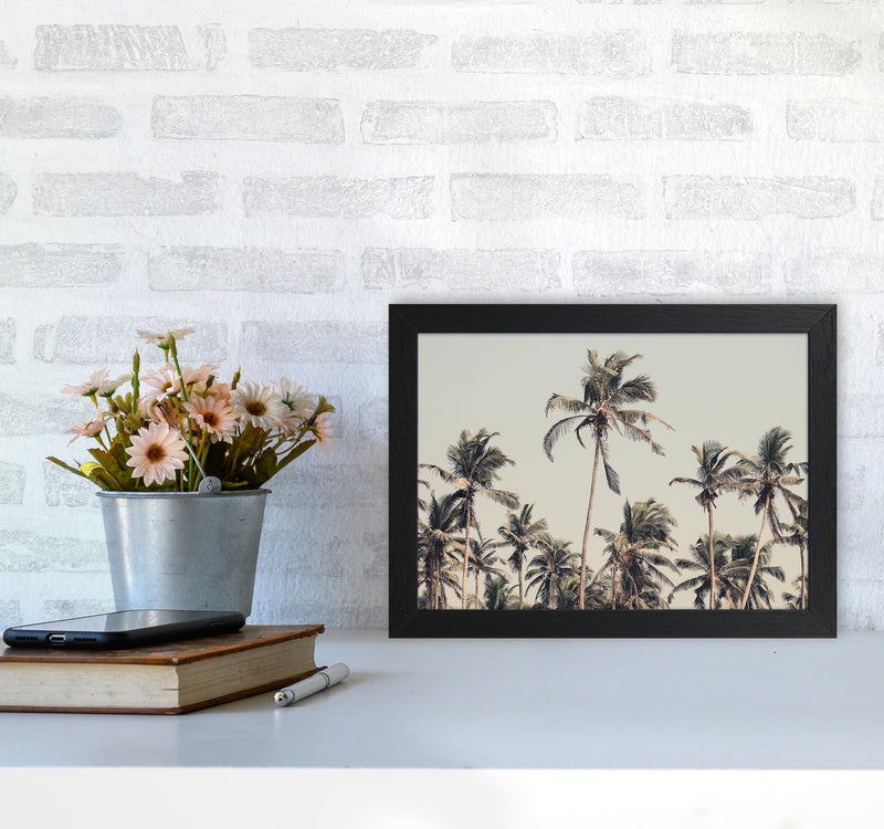 Palm Trees on the beach Photography Print by Victoria Frost A4 White Frame