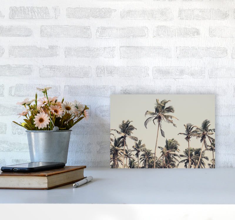 Palm Trees on the beach Photography Print by Victoria Frost A4 Black Frame