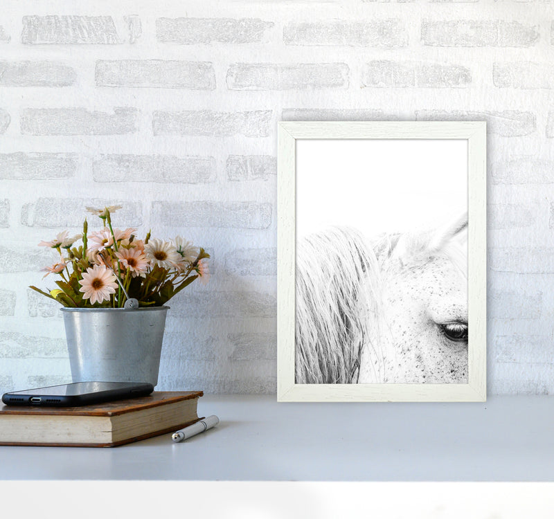 White Horse II Photography Print by Victoria Frost A4 Oak Frame
