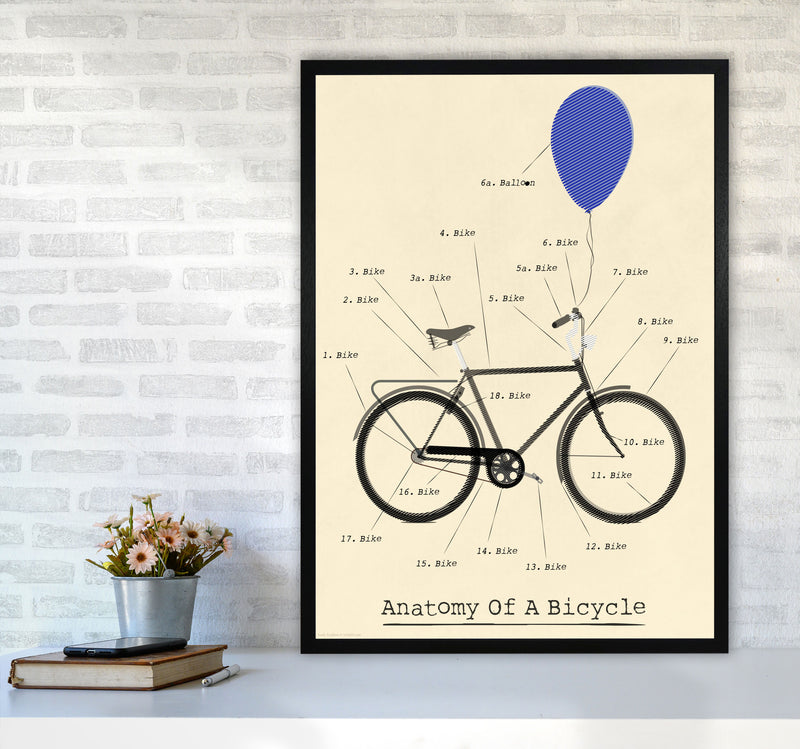 Anatomy of a Bicycle Art Print by Wyatt9 A1 White Frame