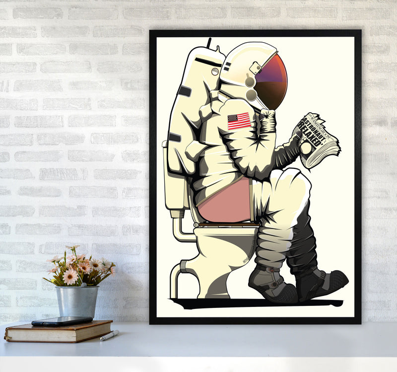 Astronaut Loo Art Print by Wyatt9 A1 White Frame