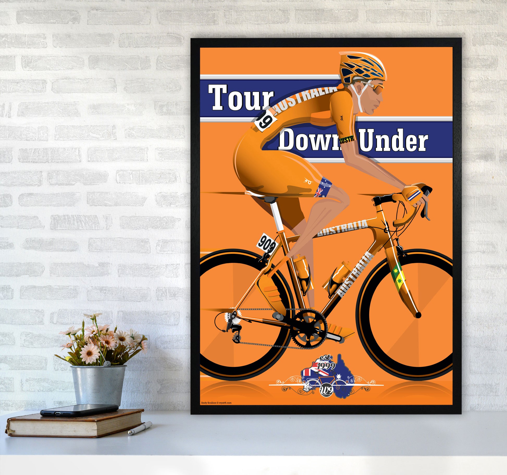 Australia Cyclist by Wyatt9 A1 White Frame