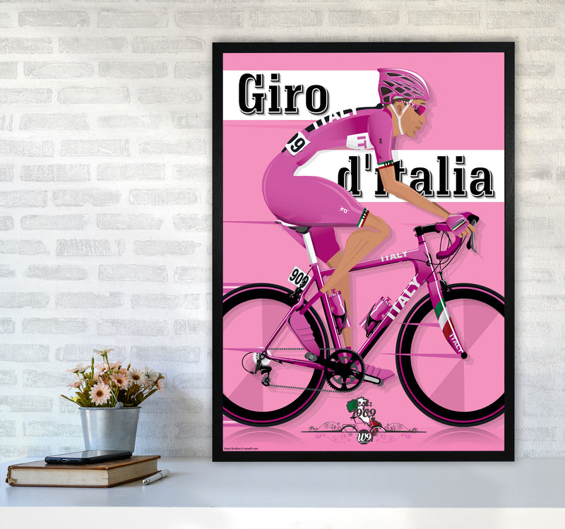 Modern Giro Cycling Print by Wyatt9 A1 White Frame