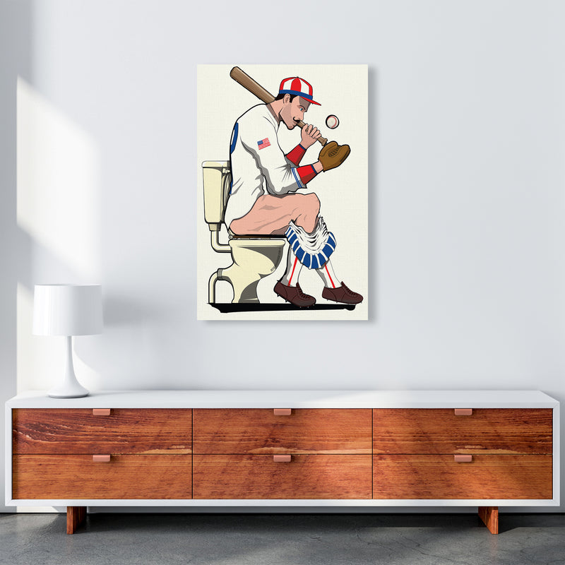 Baseball Player on the Loo by Wyatt9 A1 Canvas