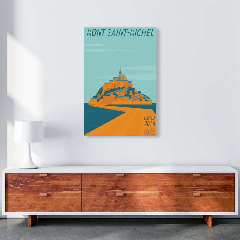 Mont Saint Michel Cycling Print by Wyatt9 A1 Canvas