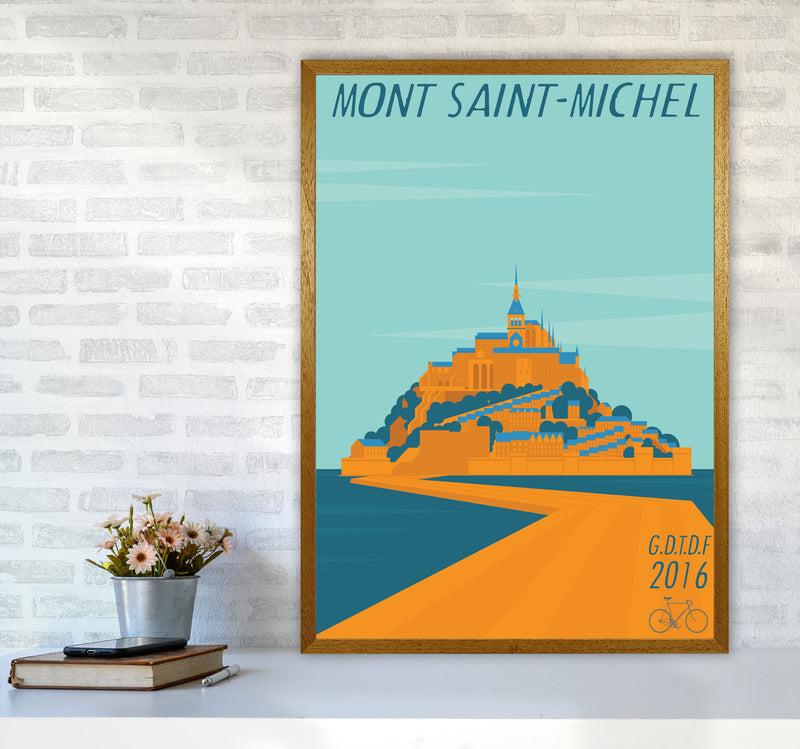 Mont Saint Michel Cycling Print by Wyatt9 A1 Print Only