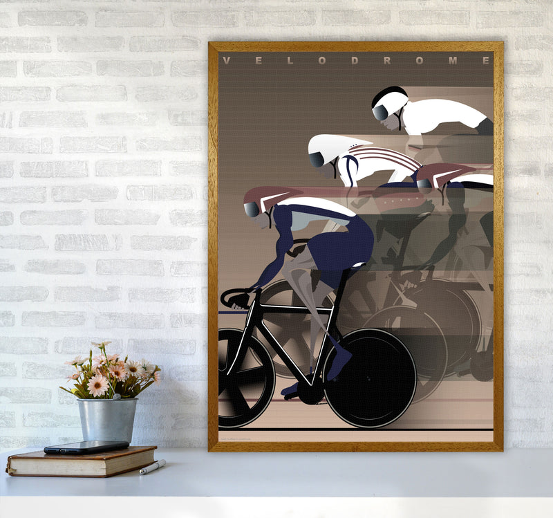 Velo Brown Cycling Print by Wyatt9 A1 Print Only
