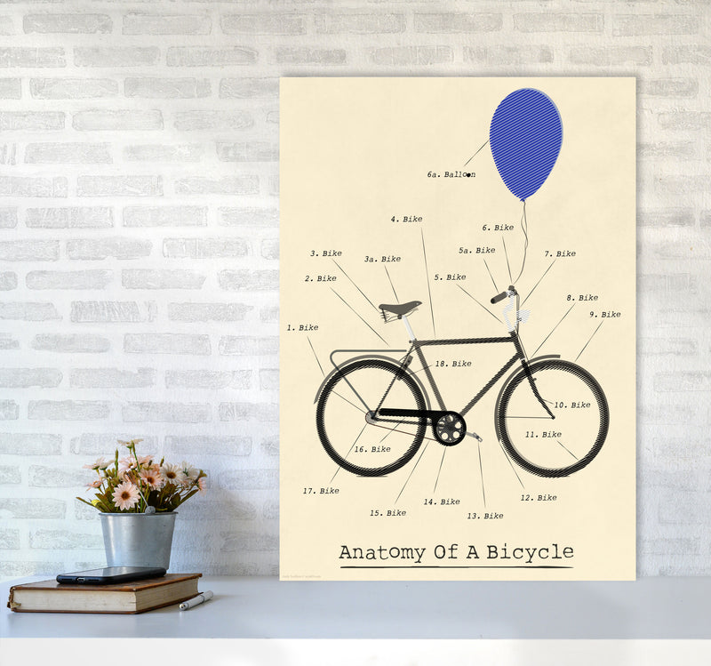 Anatomy of a Bicycle Art Print by Wyatt9 A1 Black Frame