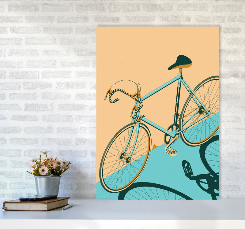 Isometric Cycling Print by Wyatt9 A1 Black Frame