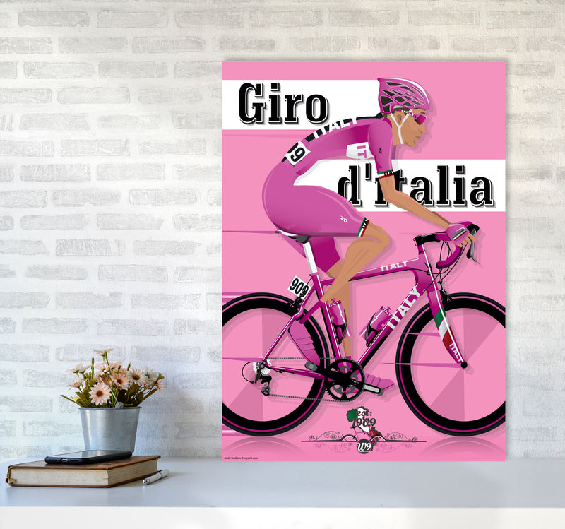 Modern Giro Cycling Print by Wyatt9 A1 Black Frame