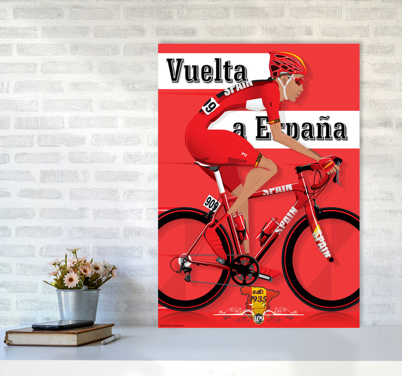 Modern Spanish Cycling Print by Wyatt9 A1 Black Frame