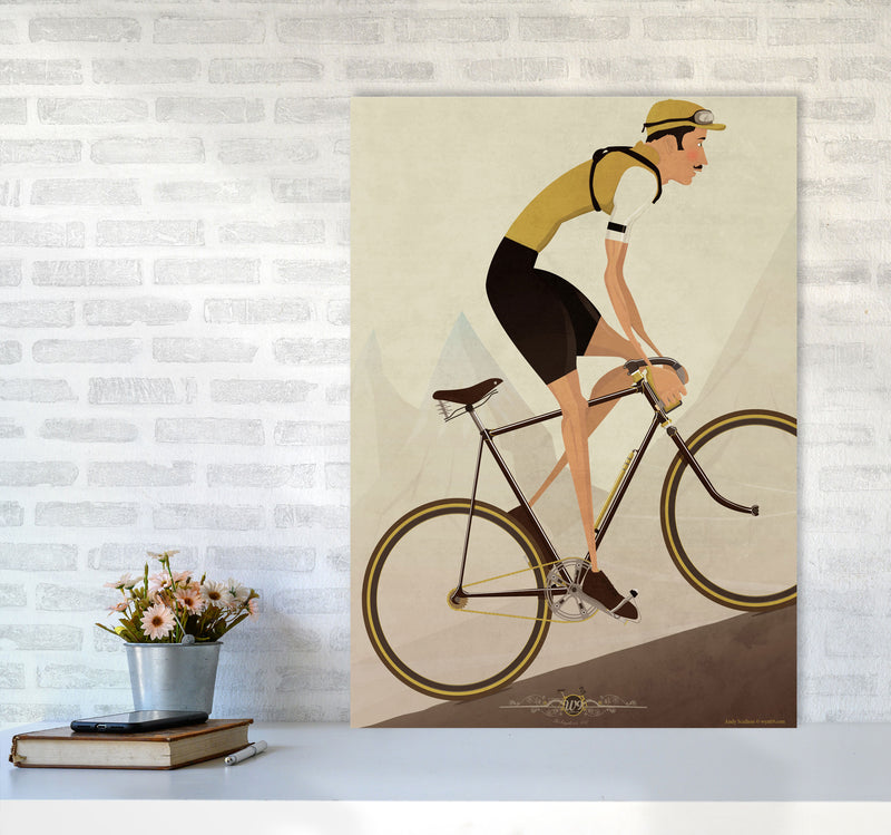 Vintage Cycling Print by Wyatt9 A1 Black Frame
