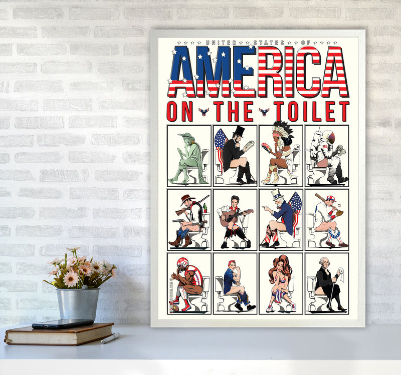 America on the Toilet by Wyatt9 A1 Oak Frame