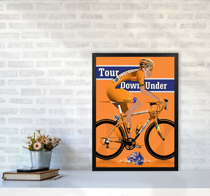 Australia Cyclist by Wyatt9 A2 White Frame