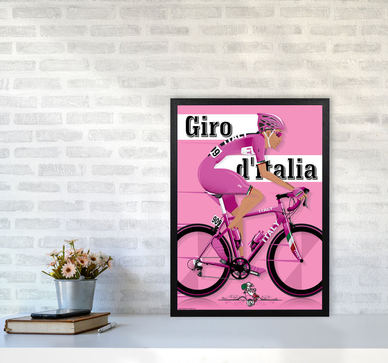 Modern Giro Cycling Print by Wyatt9 A2 White Frame