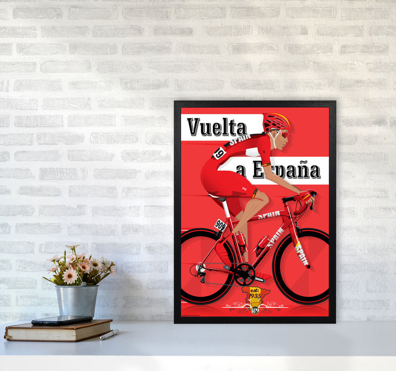 Modern Spanish Cycling Print by Wyatt9 A2 White Frame