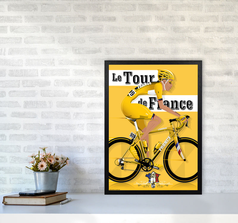 Modern Tour Cycling Print by Wyatt9 A2 White Frame